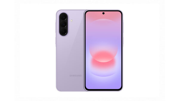 De Samsung Galaxy A37 Enterprise Edition-smartphone in voor- en achteraanzicht