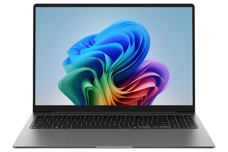 Ordinateur portable Samsung Galaxy Book6 avec écran coloré vu de face